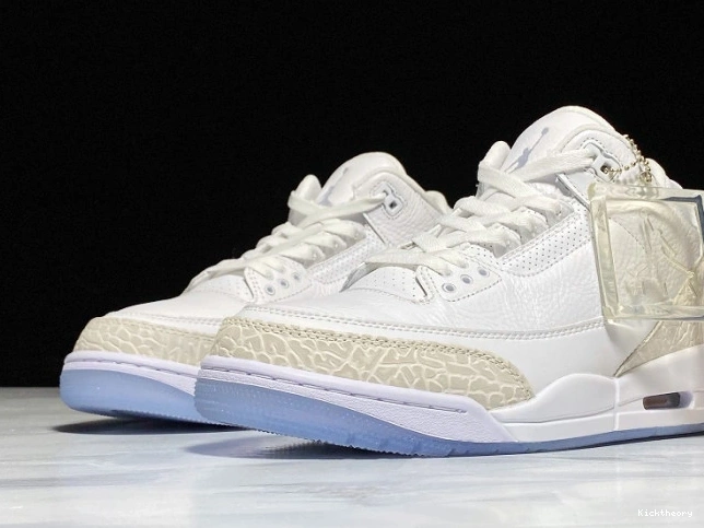 Kick Theory Jordan Air 136064-111 Triple 3 White Retro 0802